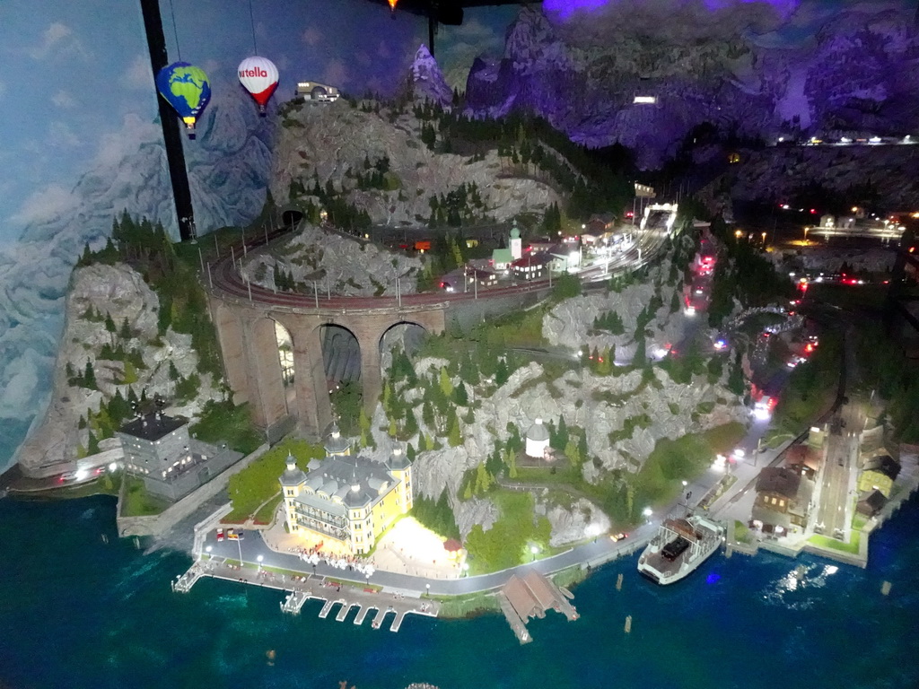 The Austria section of Miniatur Wunderland, by night