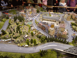 Scale model of the Fire Department and other buildings at the fictional town of Knuffingen at the Knuffingen section of Miniatur Wunderland