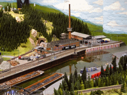 Scale model of the fictional Knuffingen Harbor at the Knuffingen section of Miniatur Wunderland