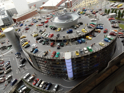 Scale model of the parking lot at the fictional Knuffingen Airport at the Knuffingen section of Miniatur Wunderland
