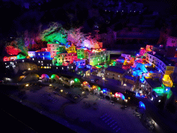 Scale model of the city of Atrani at the Italy section of Miniatur Wunderland, by night