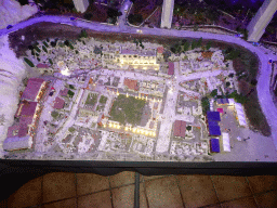 Scale model of Pompeii at the Italy section of Miniatur Wunderland, at sunrise