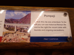Explanation on Pompeii at the Italy section of Miniatur Wunderland
