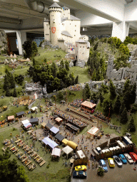 Scale model of the Montebello Castle at the Switzerland section of Miniatur Wunderland