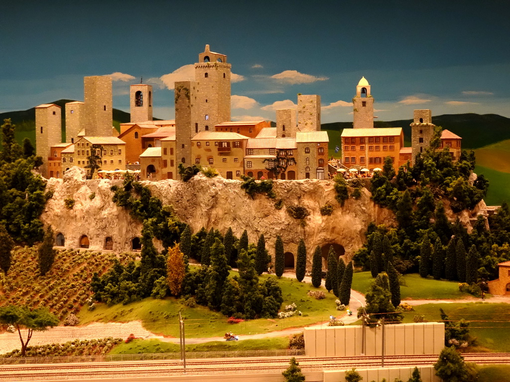 Scale model of the fictional town San Gimigliano at the Italy section of Miniatur Wunderland