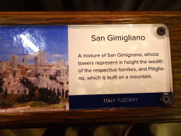 Explanation on the fictional town San Gimigliano at the Italy section of Miniatur Wunderland