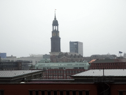 Northwest side of the city with St. Michael`s Church, viewed from the viewing point of the Elbphilharmonie concert hall
