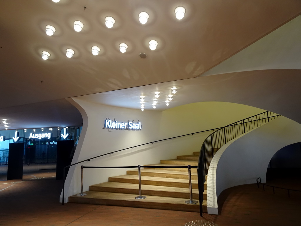 Lobby of the Elbphilharmonie concert hall with the staircase to the Recital Hall