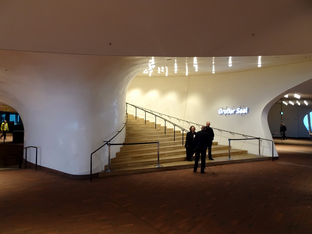 Lobby of the Elbphilharmonie concert hall with the staircase to the Grand Hall