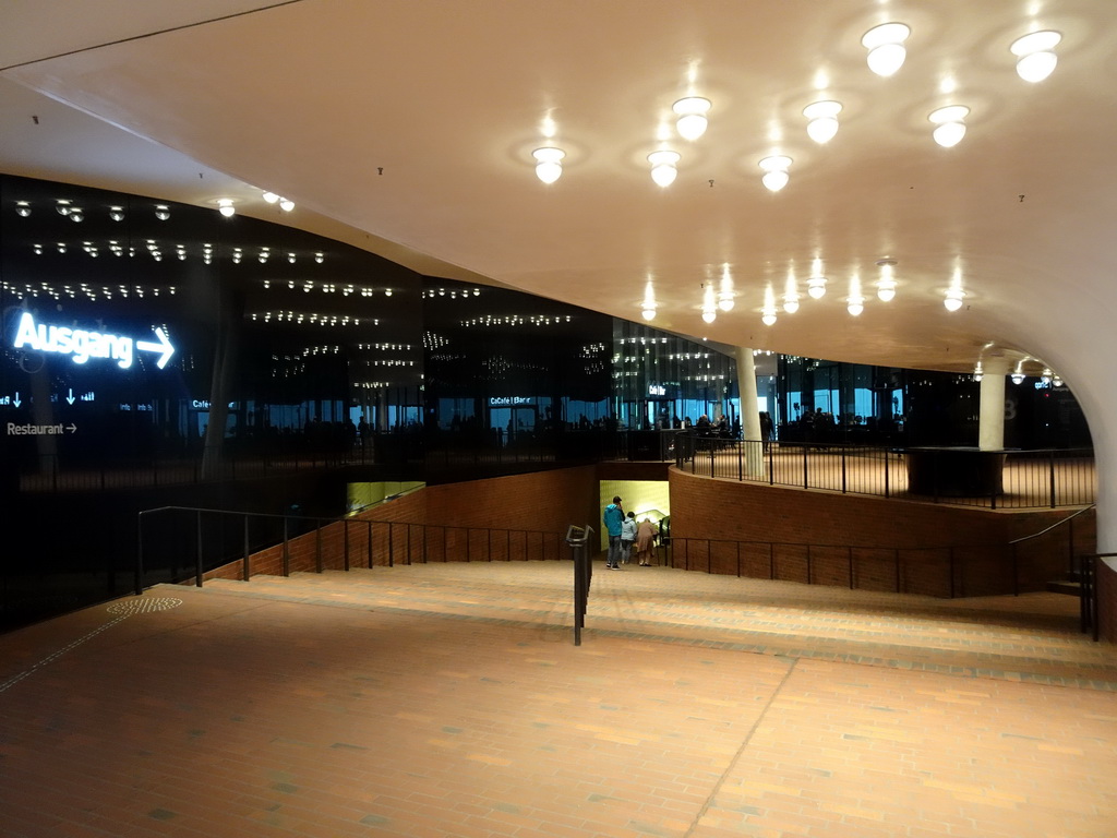 Lobby of the Elbphilharmonie concert hall with the staircase to the exit