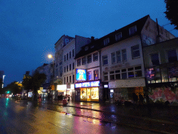 Clubs at the Reeperbahn street, by night