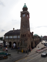 East side of the main building of the St. Pauli Piers, viewed from the pedestrian bridge over the St. Pauli Hafenstraße street