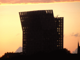 The Dancing Towers, viewed from the viewing window of the Elbphilharmonie concert hall, at sunset