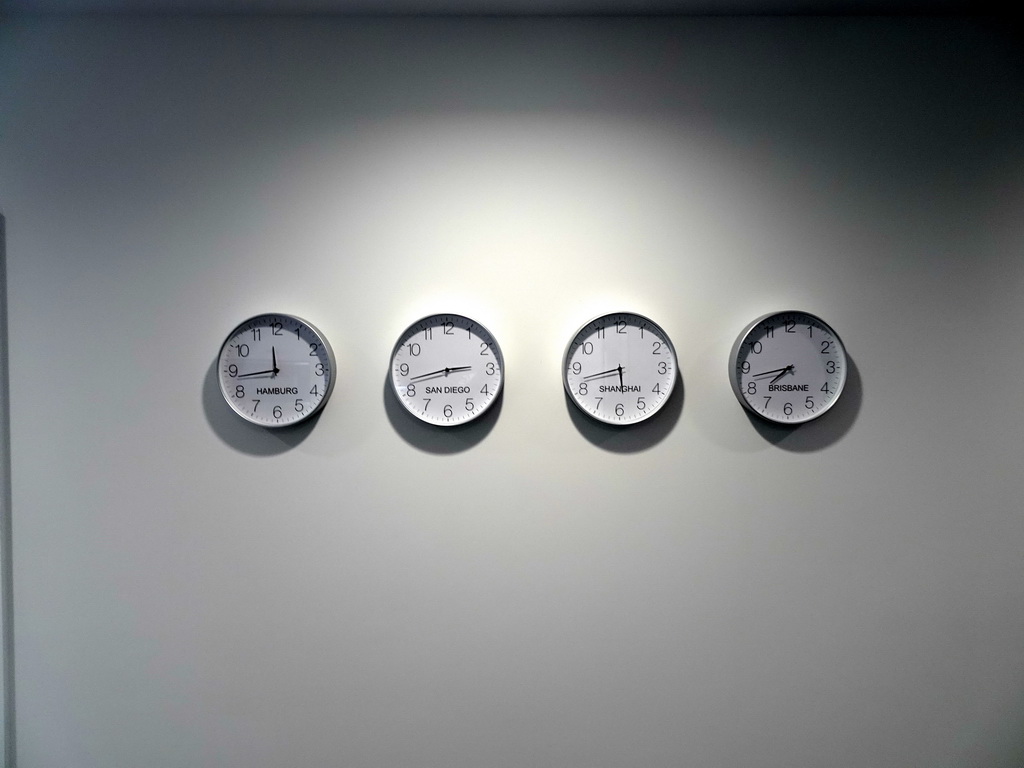 Clocks at the Agena Bioscience building