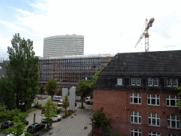 The Gasstraße street and the Euler Hermes building, viewed from the Agena Bioscience building