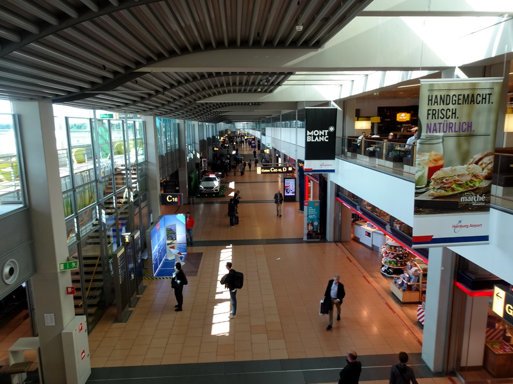 Interior of the Departure Hall of Hamburg Airport, viewed from the upper floor