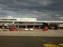 Front of Hamburg Airport, viewed from the airplane to Amsterdam