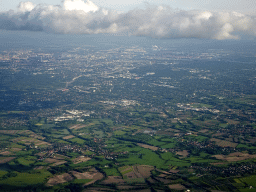 The northwest side of the city, viewed from the airplane to Amsterdam