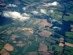 Windmills near Hamburg, viewed from the airplane to Amsterdam