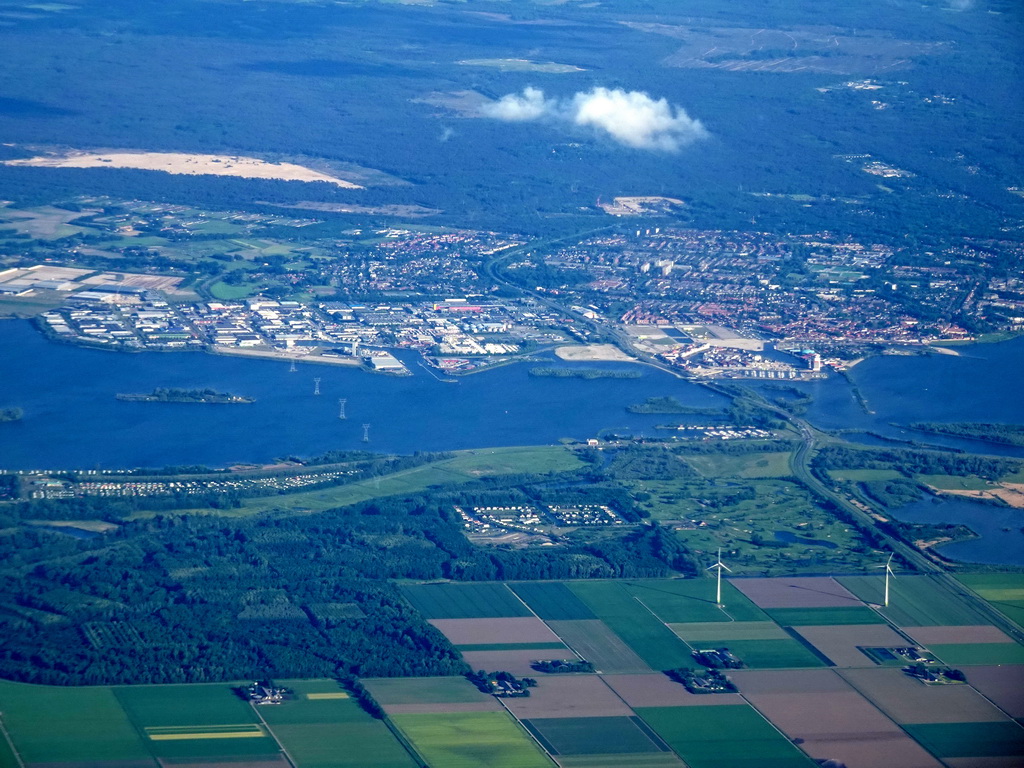The city of Harderwijk, viewed from the airplane to Amsterdam