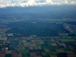 The southeast side of the Flevoland province, viewed from the airplane to Amsterdam