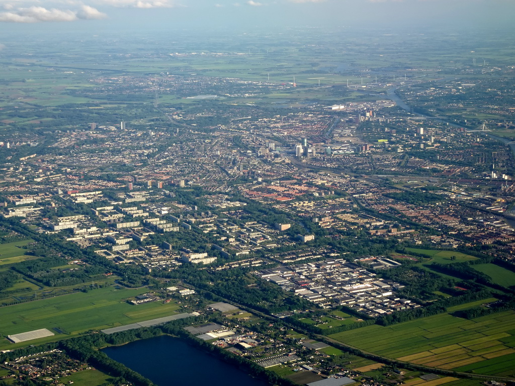 The city of Utrecht, viewed from the airplane to Amsterdam