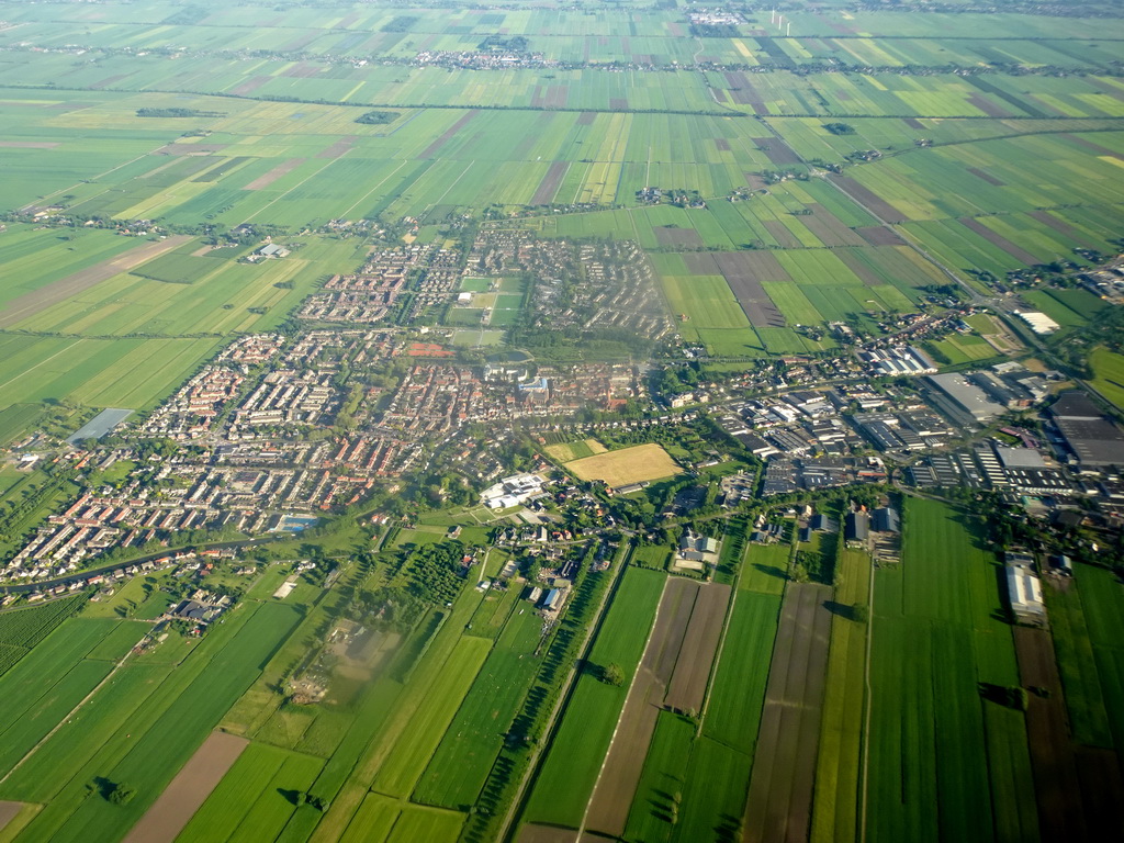 The city of Montfoort, viewed from the airplane to Amsterdam