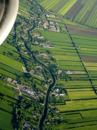 The Hollandse IJssel river, viewed from the airplane to Amsterdam