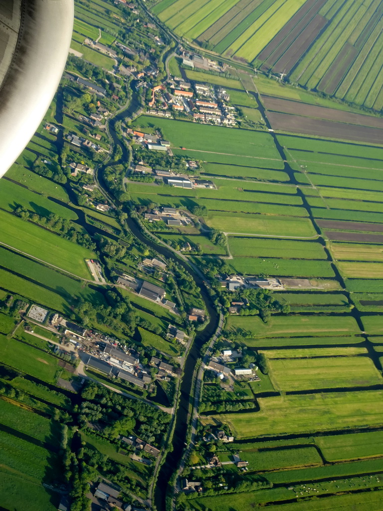 The Hollandse IJssel river, viewed from the airplane to Amsterdam