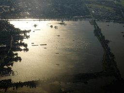 The southwest side of the Reeuwijksche Plassen lake, viewed from the airplane to Amsterdam