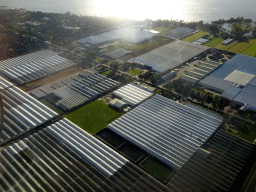 Greenhouses at the town of De Kwakel, viewed from the airplane to Amsterdam