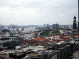 hamburg_1_070 - 304 kb - 1024x768 - The southwest side of the city with the St. Michael`s Church, the Elbe river and the Hamburg harbour, viewed from the tower of the St. Nikolai Memorial The southwest side of the city with the St. Michael`s Church, the Elbe river and the Hamburg harbour, viewed from the tower of the St. Nikolai Memorial