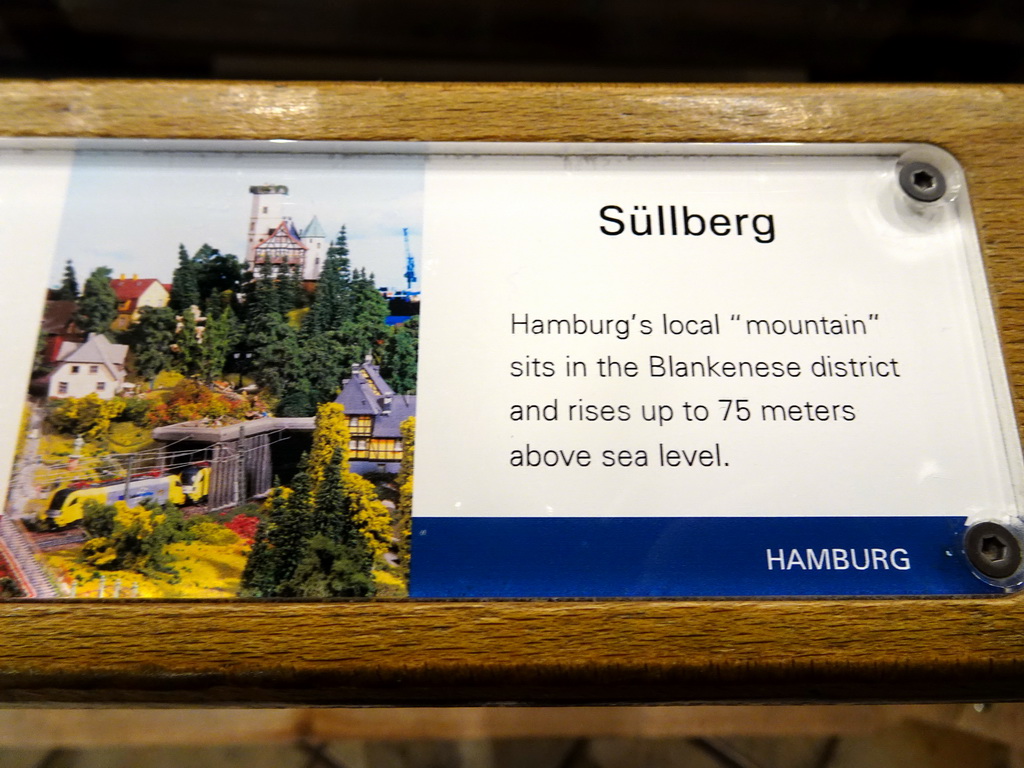 Explanation on the Süllberg area at the Hamburg section of Miniatur Wunderland