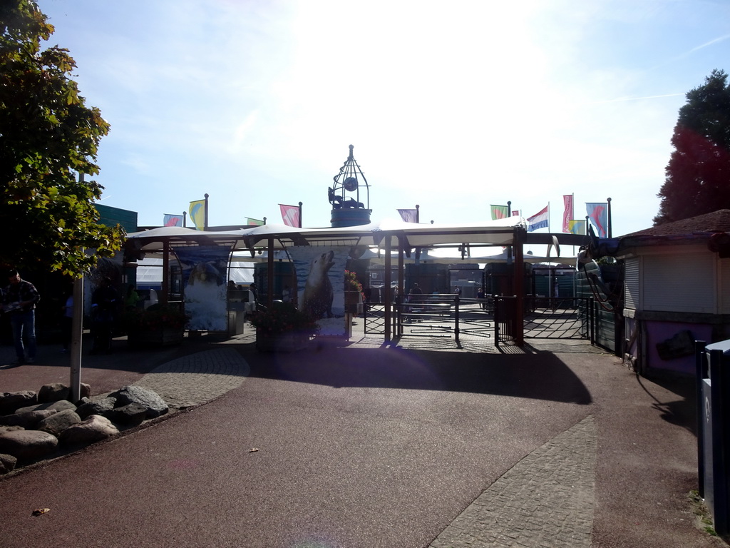 Back side of the entrance gates to the Dolfinarium Harderwijk