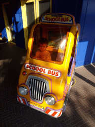 Max on a rocking car in front of the Zoete Zeeleeuwentheater at the Dolfinarium Harderwijk