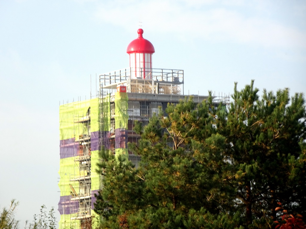 The Vuurtoren building, under construction, viewed from the Dolfinarium Harderwijk