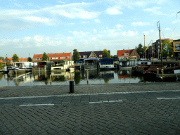 The eastern end of the Vissershaven harbour, viewed from the car on the Havendam street