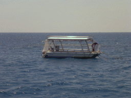 Tour guide at the Seastar Cruises glass bottom boat, viewed from our Seastar Cruises tour boat