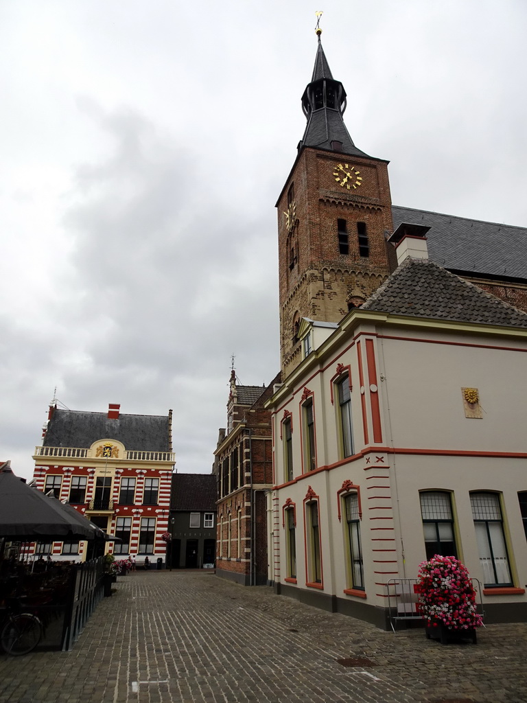 Front of the City Hall and the Grote of Andreaskerk church at the Markt square