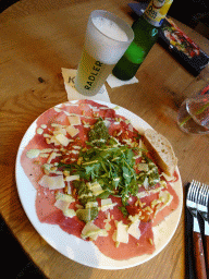 Dinner and a Grolsch Radler beer at Café Restaurant Banka