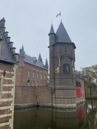 Main building and tower of the Heeswijk Castle, viewed from the bridge