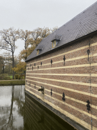 Southwest side and moat of the Heeswijk Castle, viewed from the bridge
