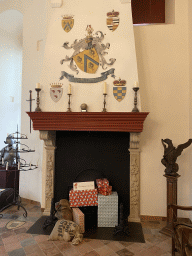 Hearth at the meeting room at the ground floor of the main building of the Heeswijk Castle, during the `Sint op het Kasteel 2022` event