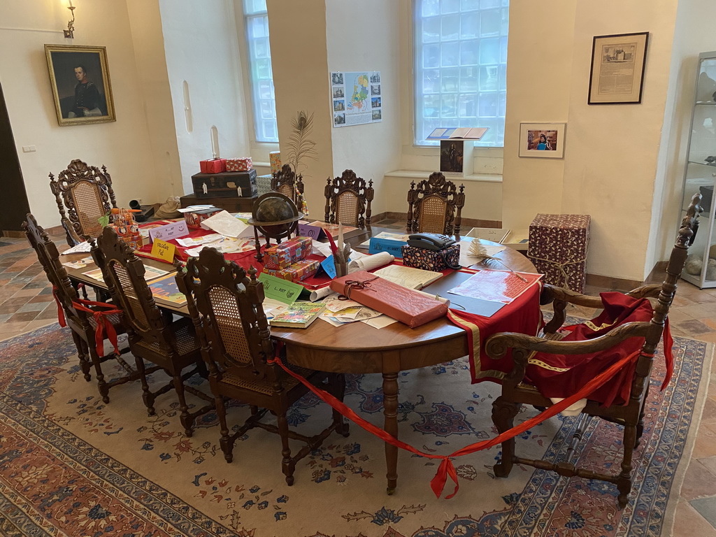 Interior of the meeting room at the ground floor of the main building of the Heeswijk Castle, during the `Sint op het Kasteel 2022` event