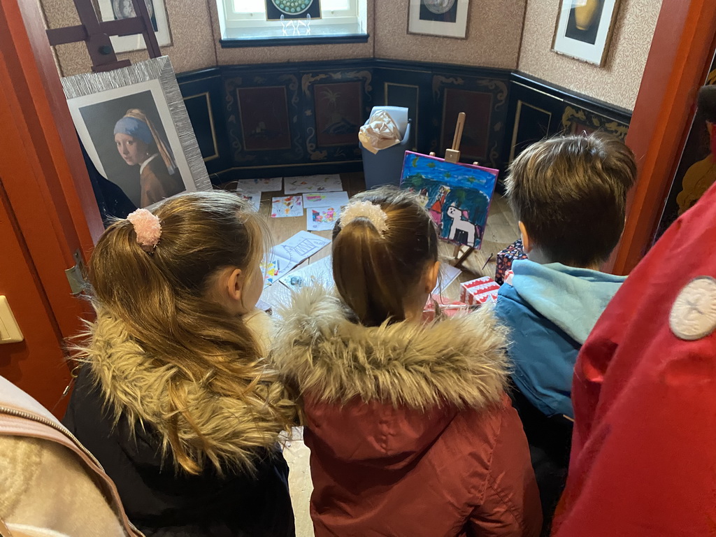 Max and his cousins at the pearl room at the second floor of the main building of the Heeswijk Castle, during the `Sint op het Kasteel 2022` event