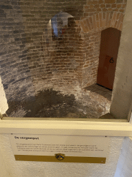 Oubliette at the basement of the main building of the Heeswijk Castle, with explanation, during the `Sint op het Kasteel 2022` event