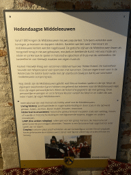 Information on contemporary middle ages at the museum room at the basement of the main building of the Heeswijk Castle, during the `Sint op het Kasteel 2022` event