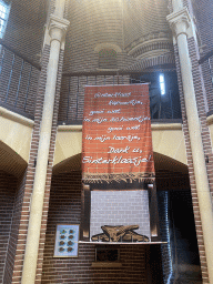Banner at the tower of the Heeswijk Castle, during the `Sint op het Kasteel 2022` event