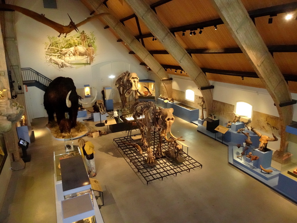 Interior of the main room of the main building of the HistoryLand museum, viewed from the upper floor