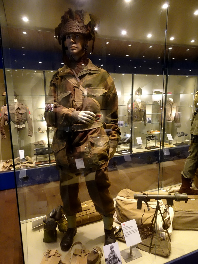 British Parachutist uniform at the World War II room at the upper floor of the main building of the HistoryLand museum
